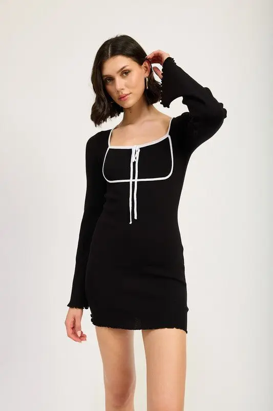 Black Long Sleeve Mini Dress online